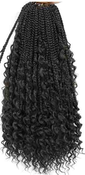 Forevery Crochet Box Braids Hair With Curly Ends 