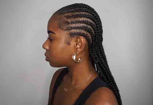 cornrows is usually straight
