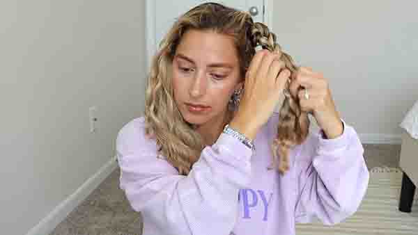 wavy hair that has been braided
